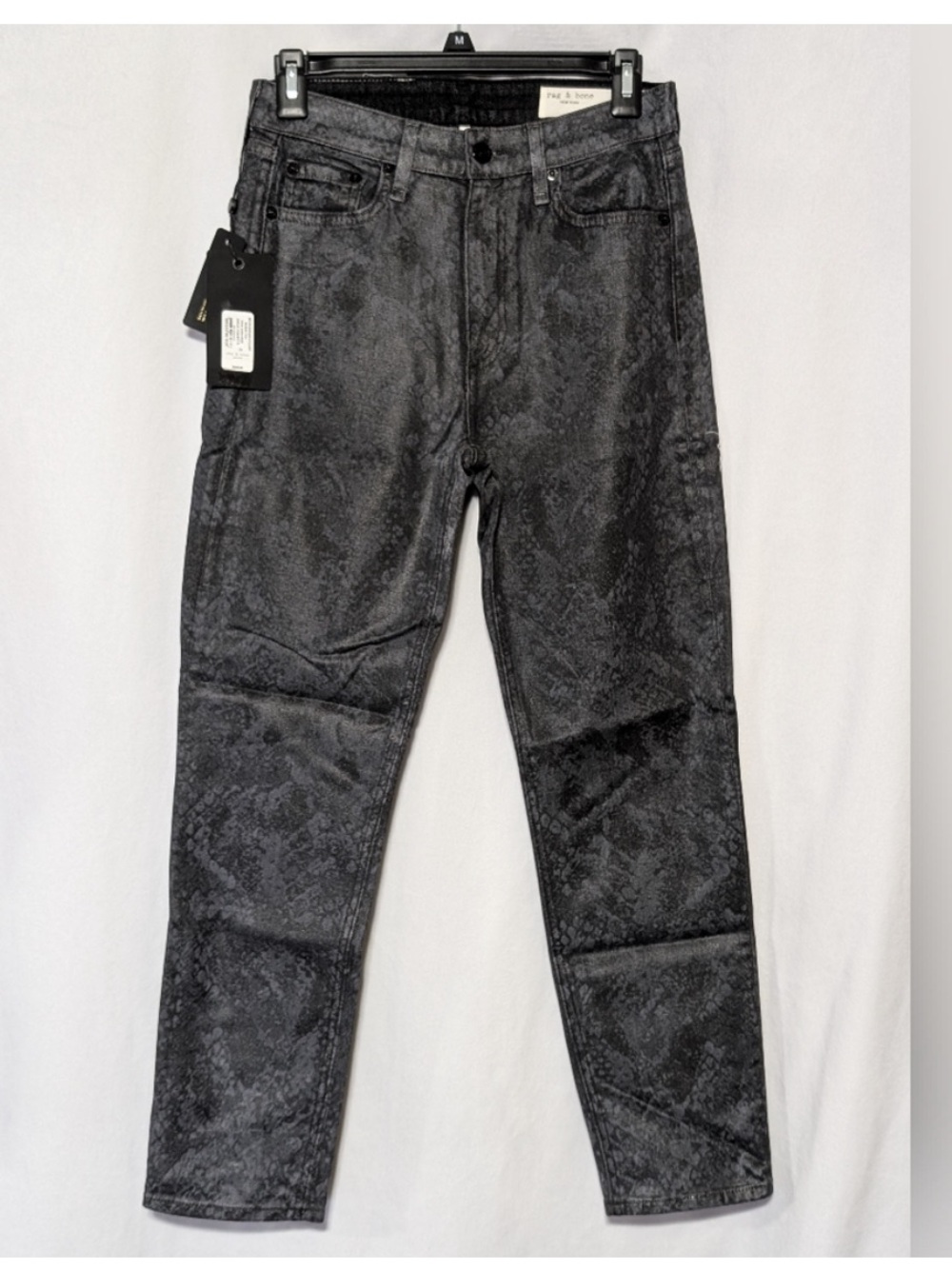 rag & bone Women's High-Rise Skinny Jeans in Washed Black
